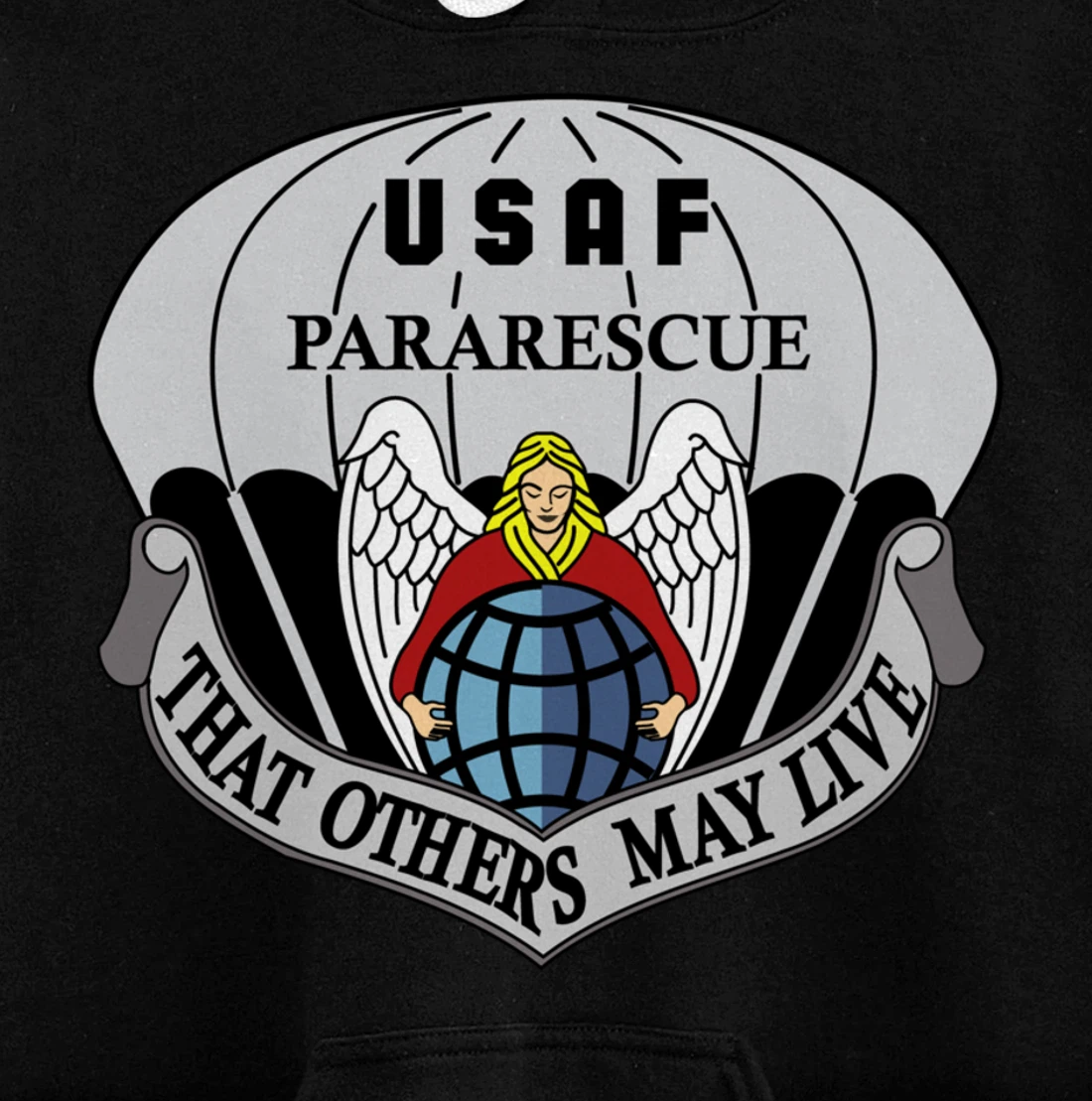 Air Force Pararescue Insignia PJ Military Veteran Patriotic Pullover Hoodie
