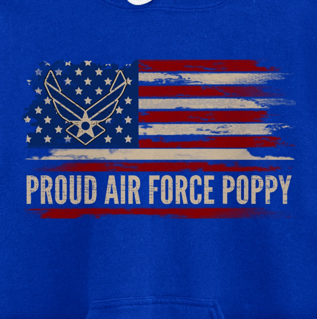 Vintage Proud Air Force Poppy American Flag Veteran Gift Pullover Hoodie