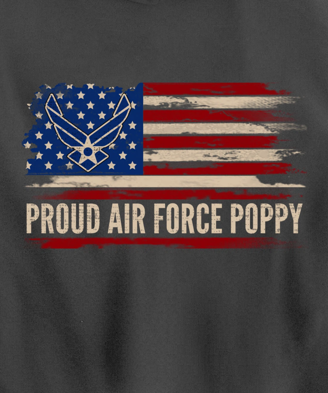 Vintage Proud Air Force Poppy American Flag Veteran Gift Pullover Hoodie