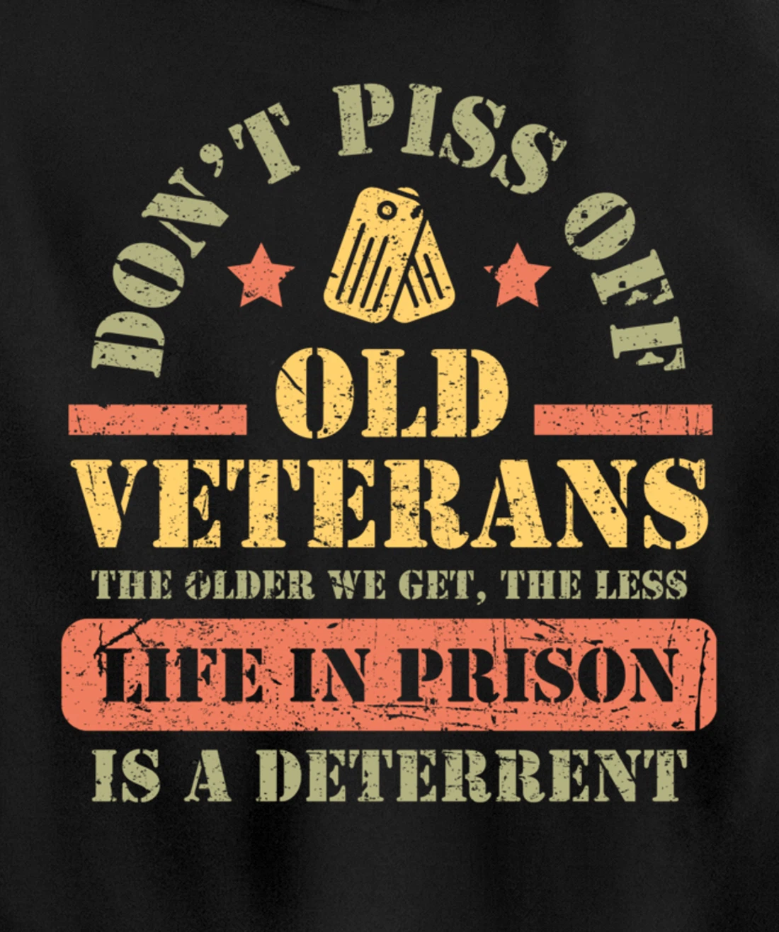 Don't Piss Off Old Veterans Military Veteran Respect Pullover Hoodie