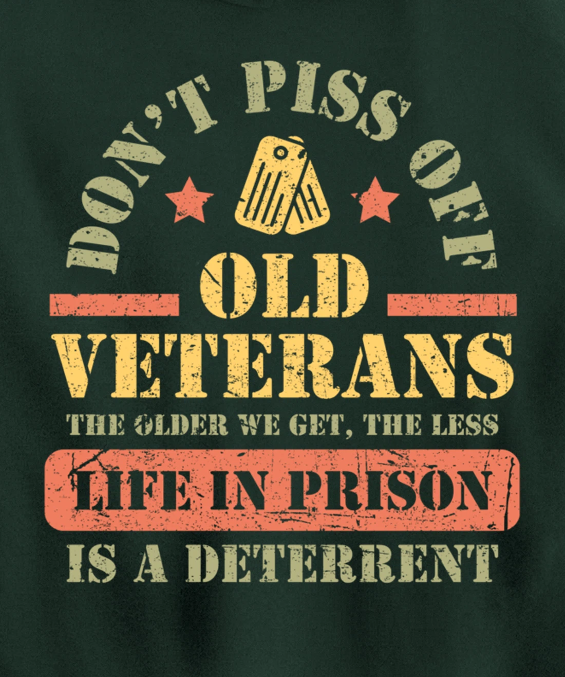 Don't Piss Off Old Veterans Military Veteran Respect Pullover Hoodie