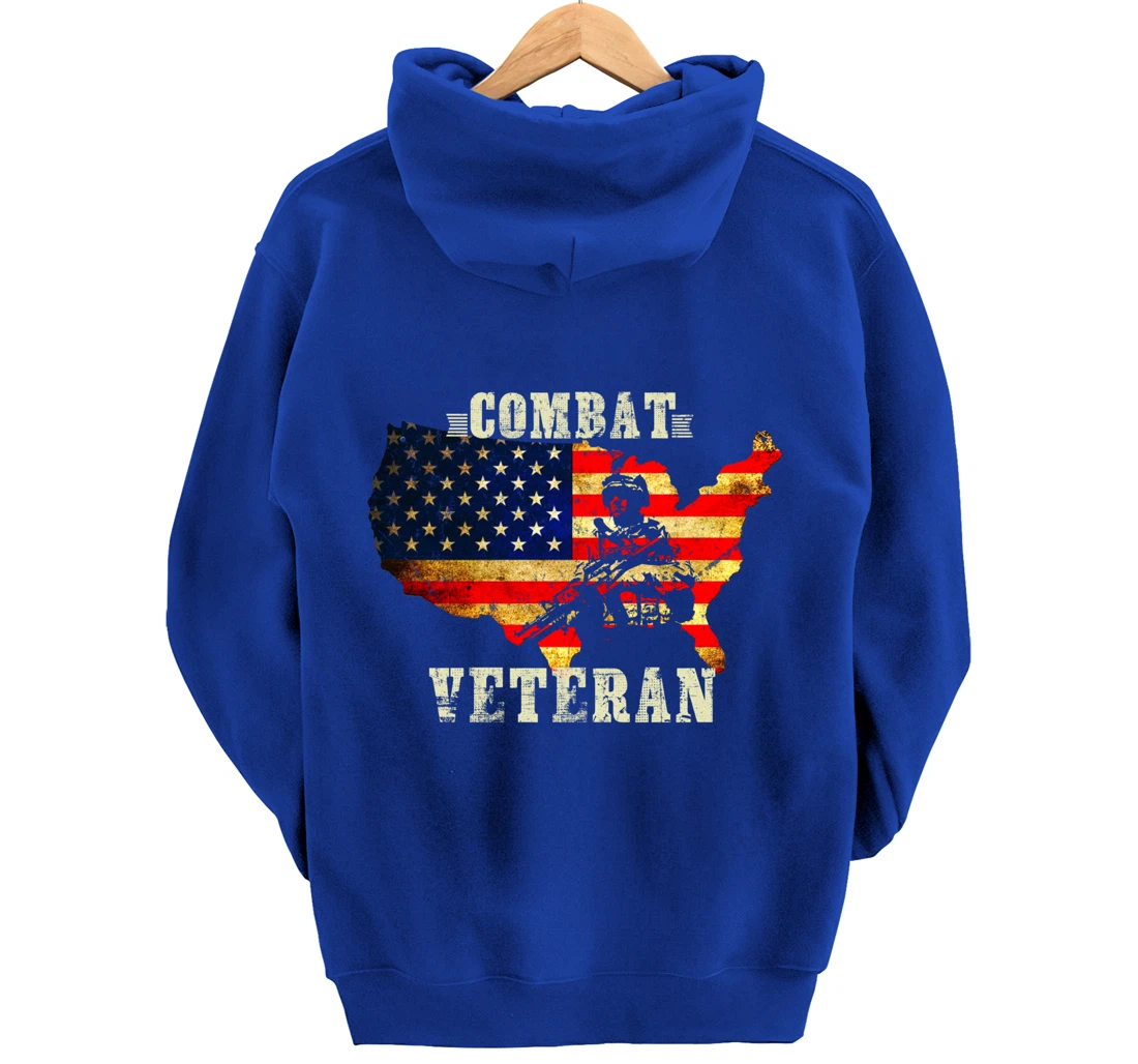 Combat Veteran - Proud American Soldier Military Army Gift Pullover Hoodie