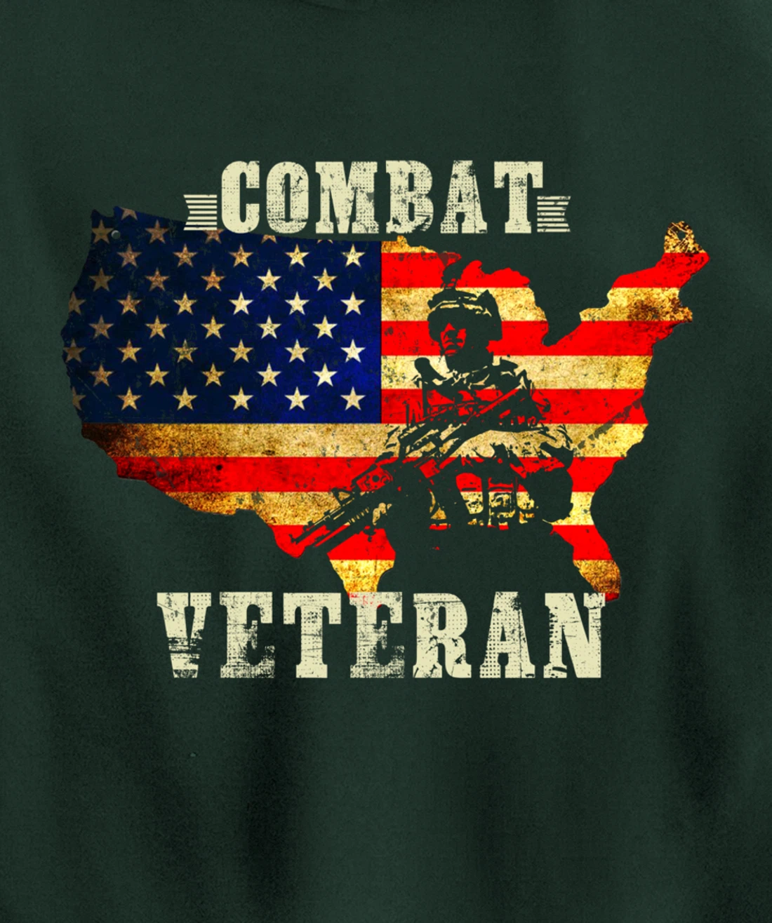 Combat Veteran - Proud American Soldier Military Army Gift Pullover Hoodie