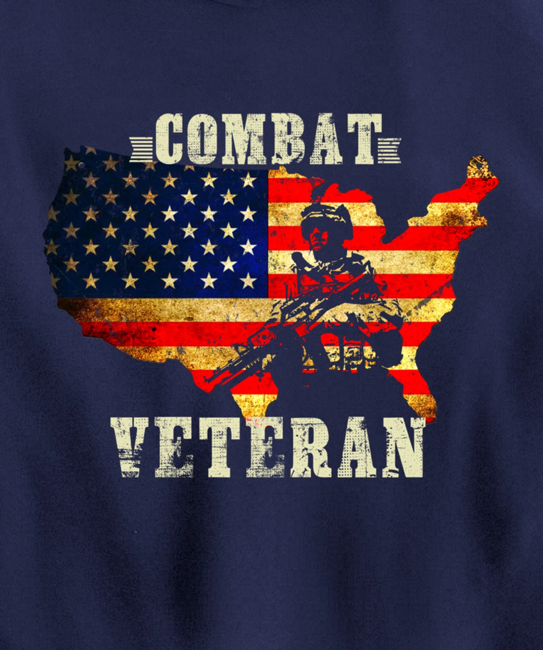 Combat Veteran - Proud American Soldier Military Army Gift Pullover Hoodie