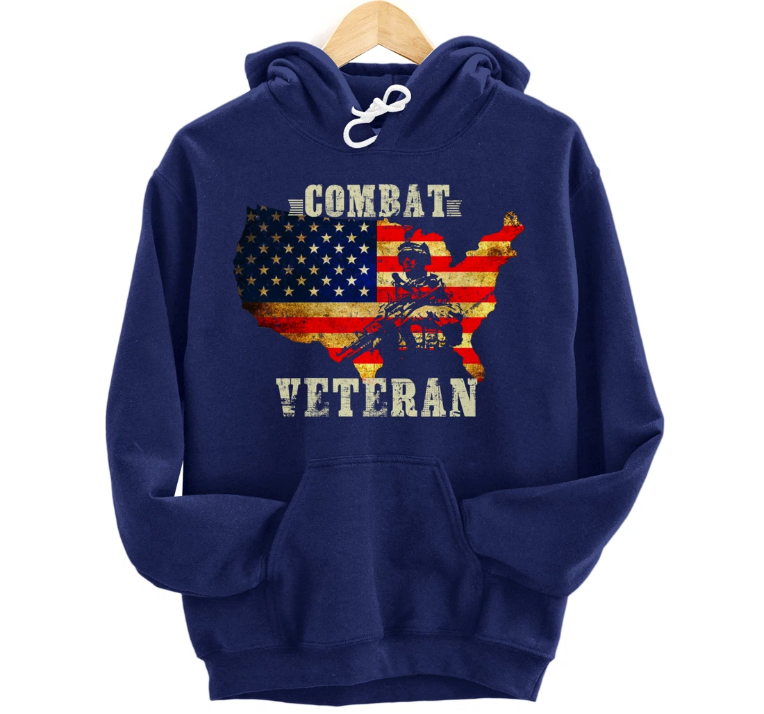 Combat Veteran - Proud American Soldier Military Army Gift Pullover Hoodie