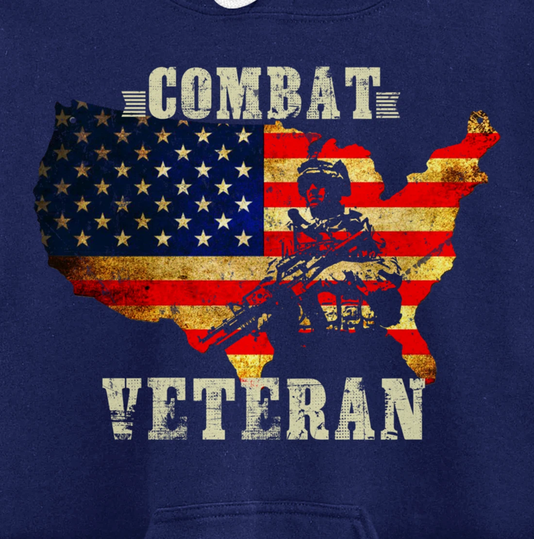 Combat Veteran - Proud American Soldier Military Army Gift Pullover Hoodie