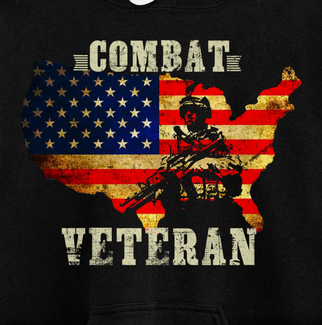 Combat Veteran - Proud American Soldier Military Army Gift Pullover Hoodie