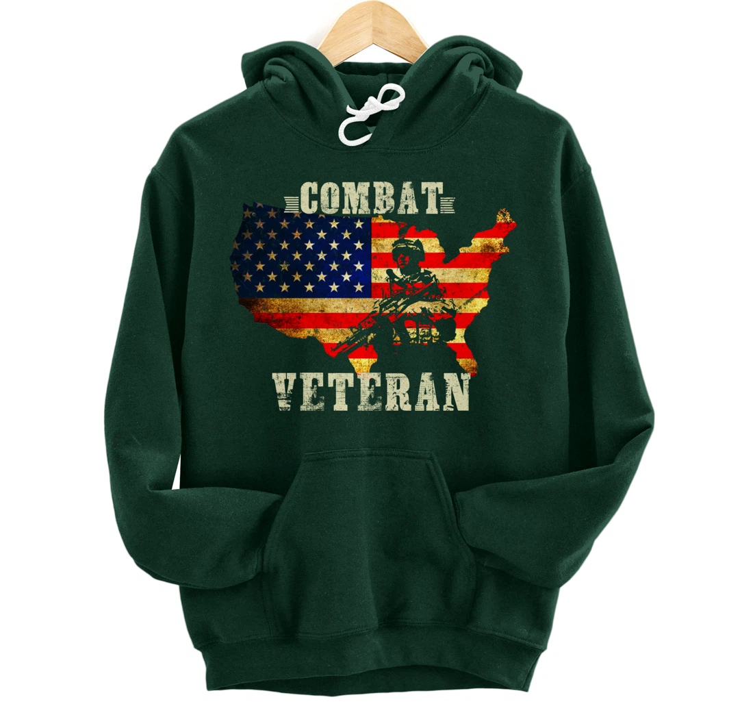 Combat Veteran - Proud American Soldier Military Army Gift Pullover Hoodie