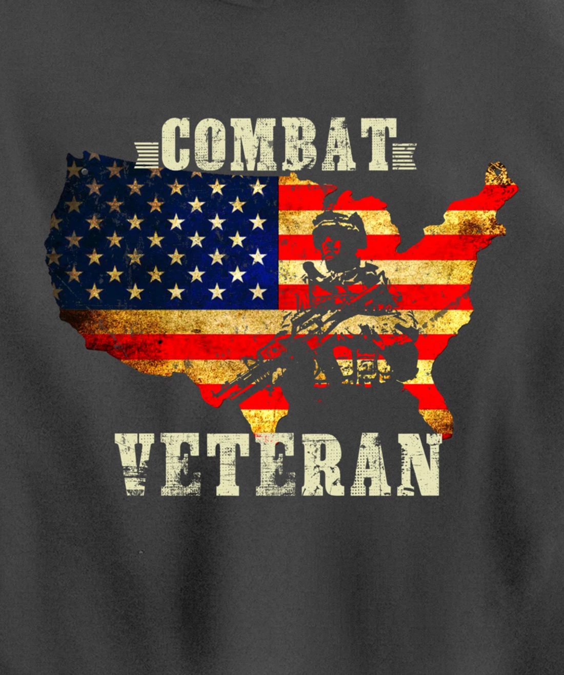 Combat Veteran - Proud American Soldier Military Army Gift Pullover Hoodie
