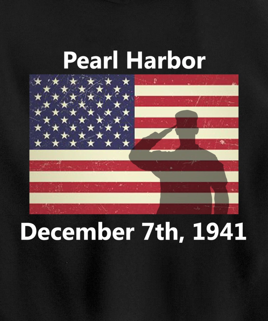WW2 Pearl Harbor American USA Flag Remember Veteran Military Pullover Hoodie