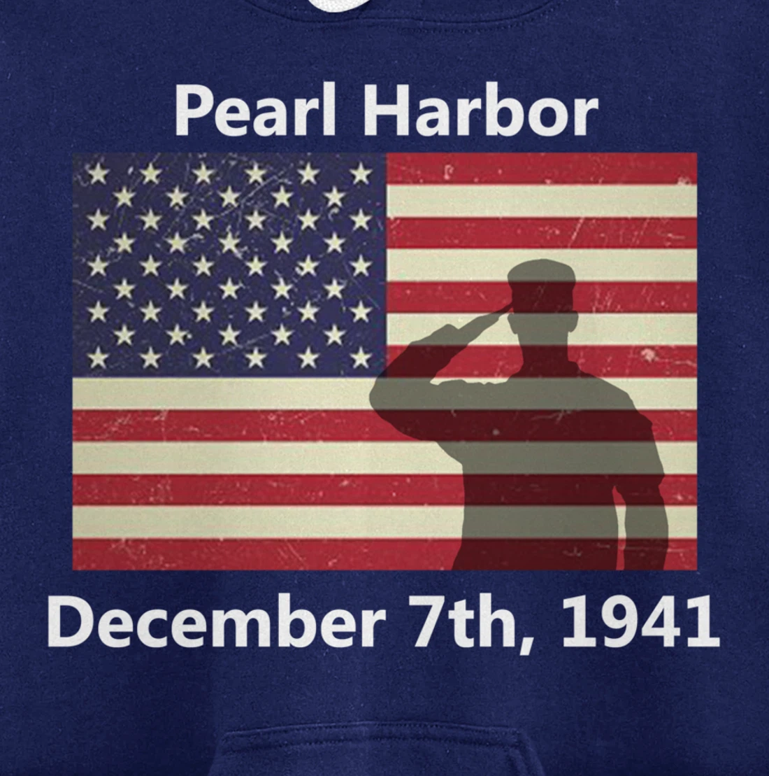 WW2 Pearl Harbor American USA Flag Remember Veteran Military Pullover Hoodie