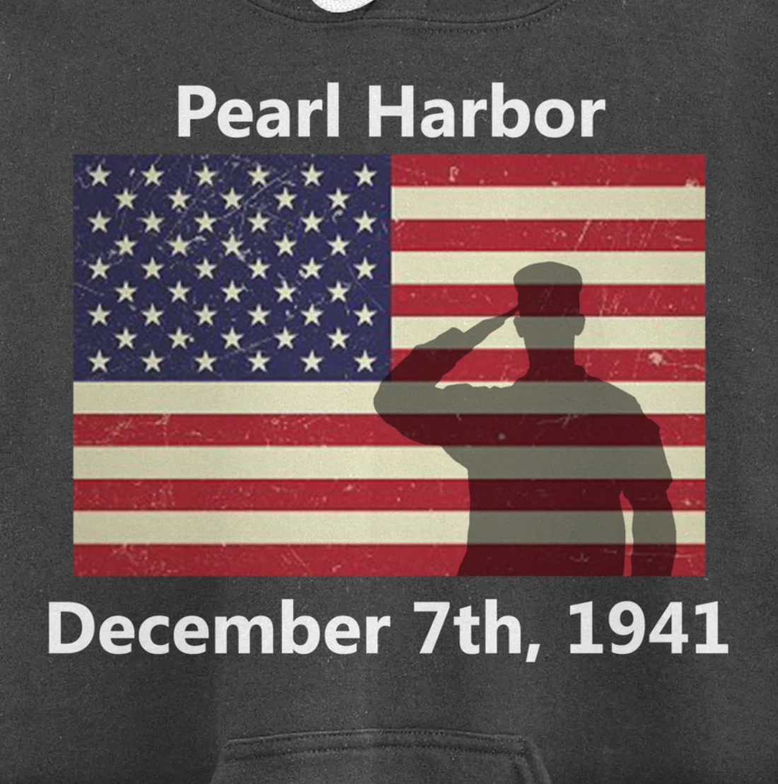 WW2 Pearl Harbor American USA Flag Remember Veteran Military Pullover Hoodie