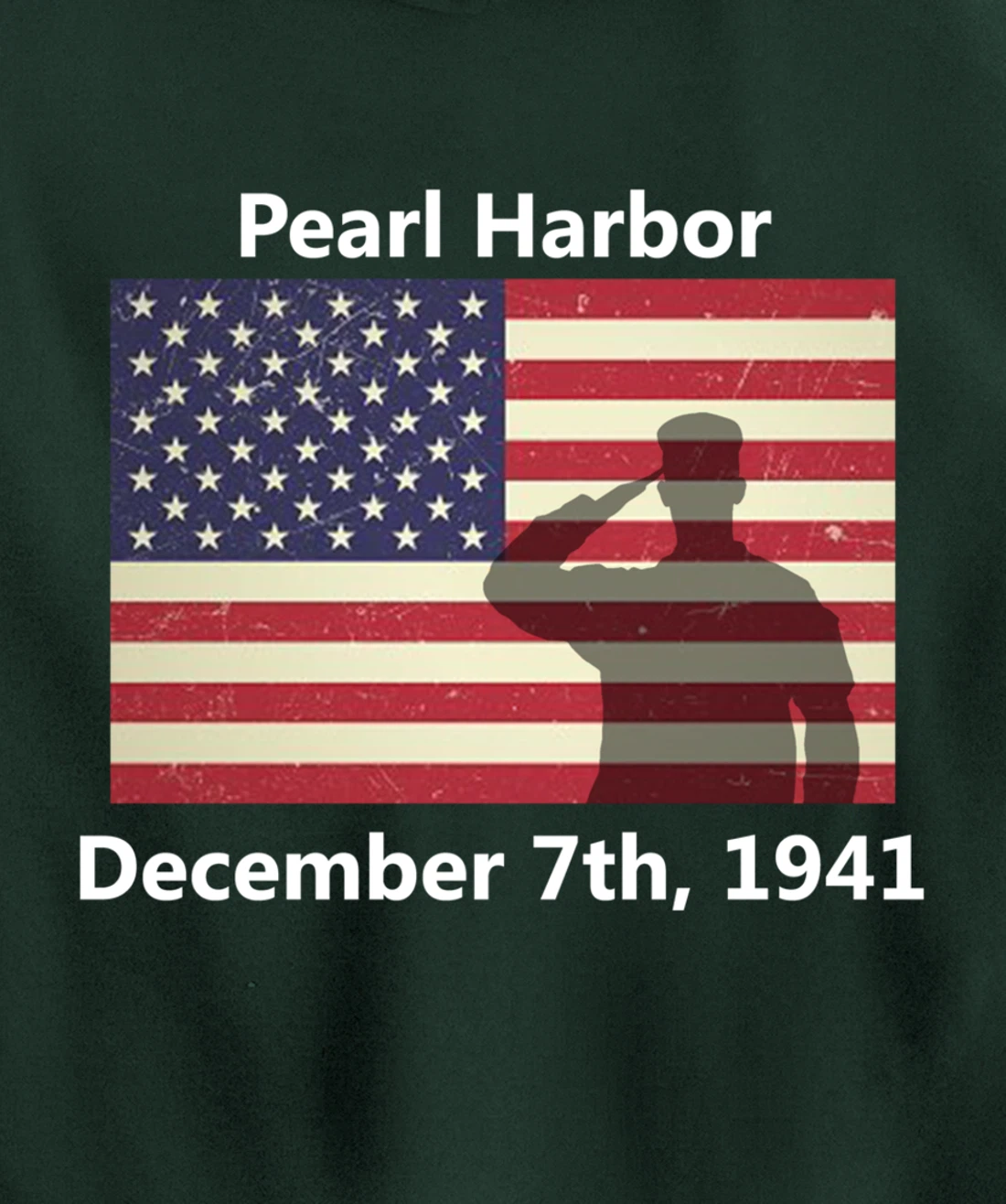 WW2 Pearl Harbor American USA Flag Remember Veteran Military Pullover Hoodie