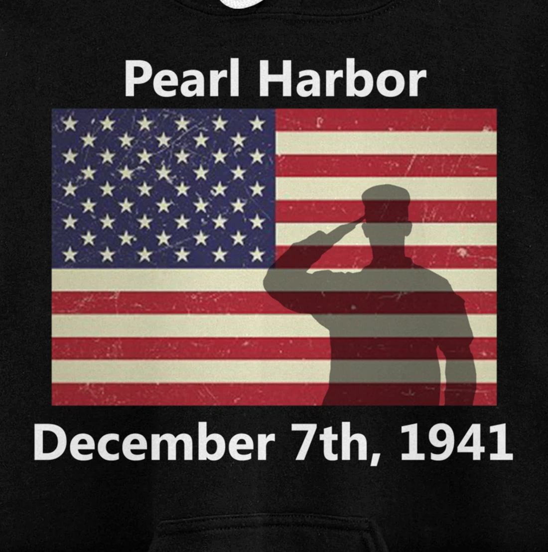 WW2 Pearl Harbor American USA Flag Remember Veteran Military Pullover Hoodie