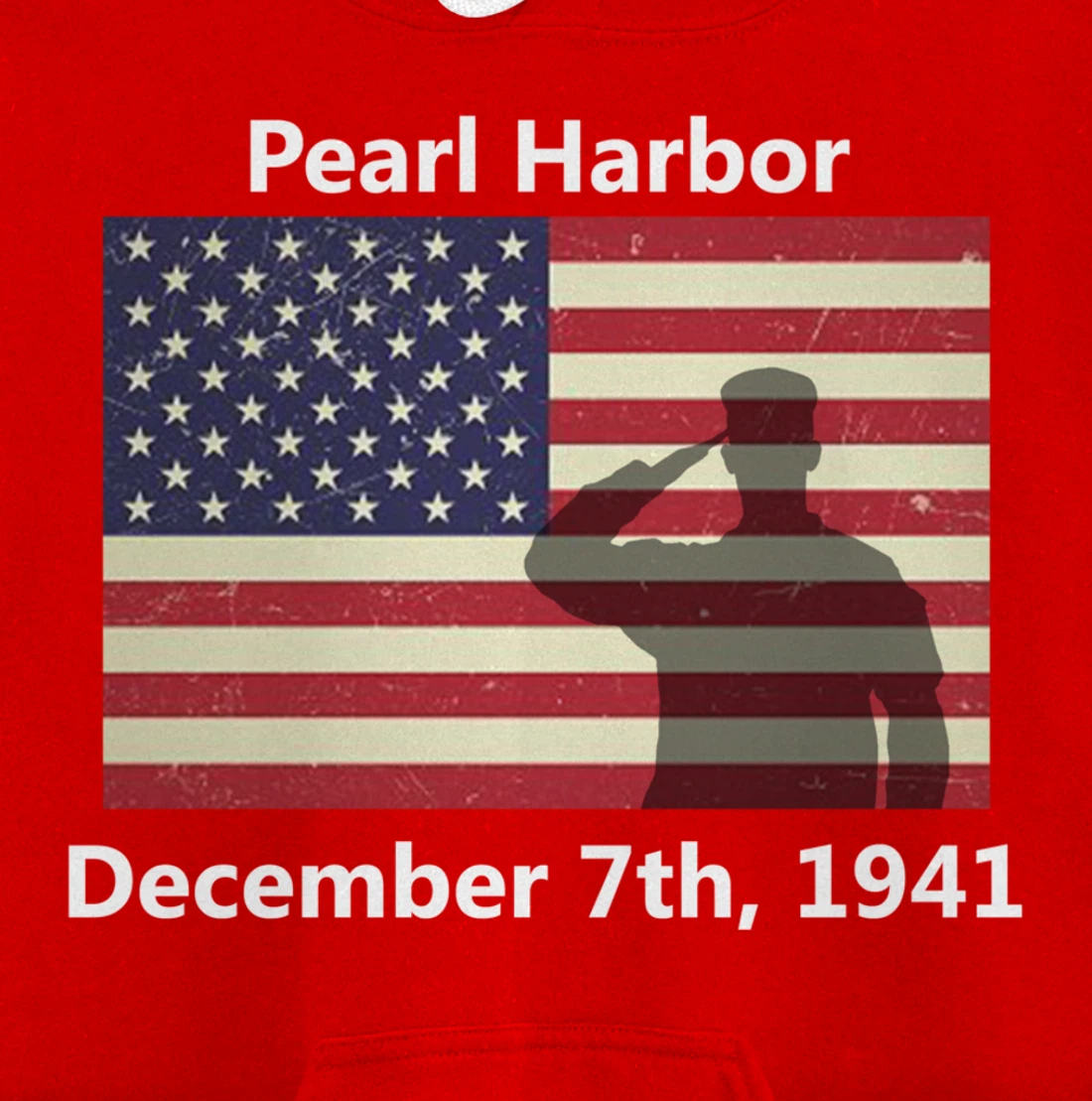 WW2 Pearl Harbor American USA Flag Remember Veteran Military Pullover Hoodie