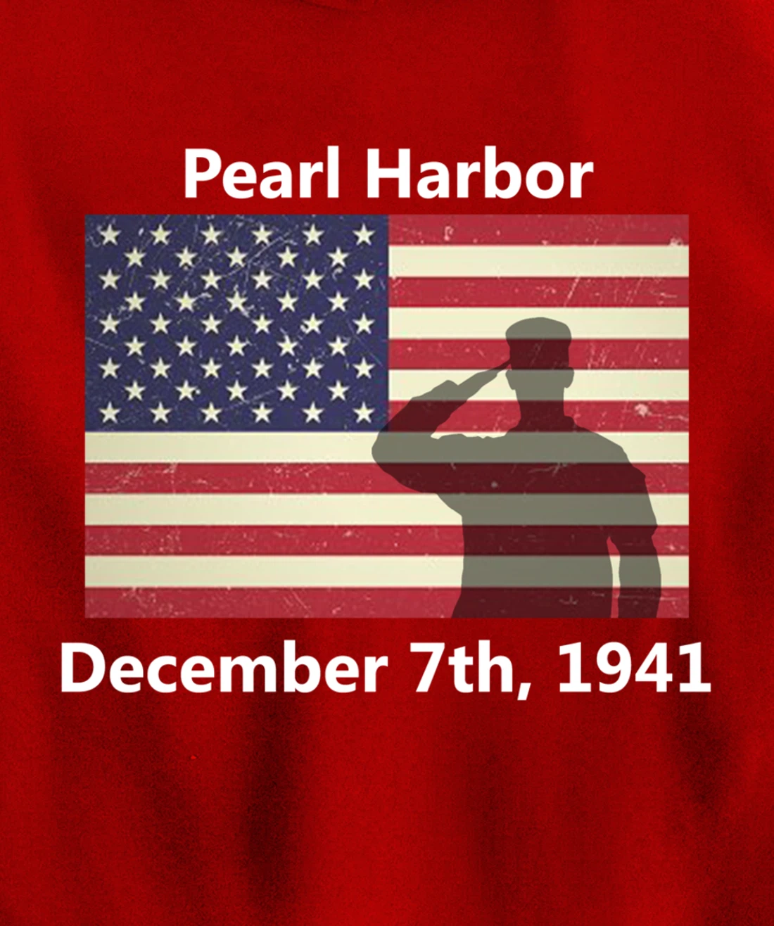 WW2 Pearl Harbor American USA Flag Remember Veteran Military Pullover Hoodie