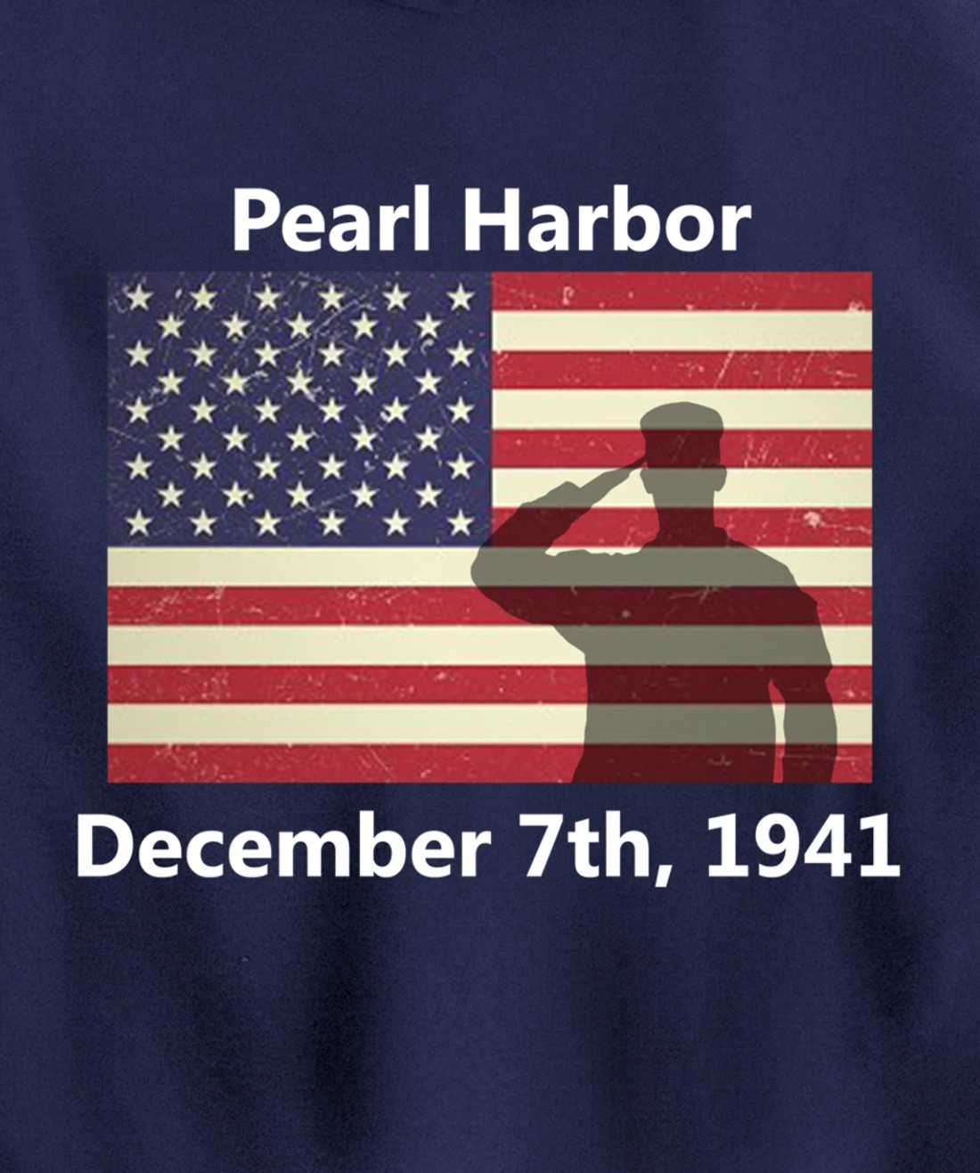 WW2 Pearl Harbor American USA Flag Remember Veteran Military Pullover Hoodie