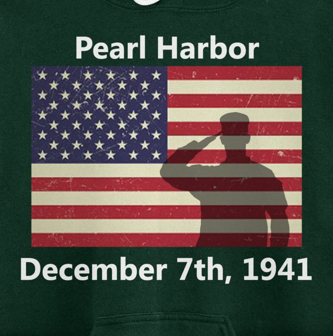 WW2 Pearl Harbor American USA Flag Remember Veteran Military Pullover Hoodie
