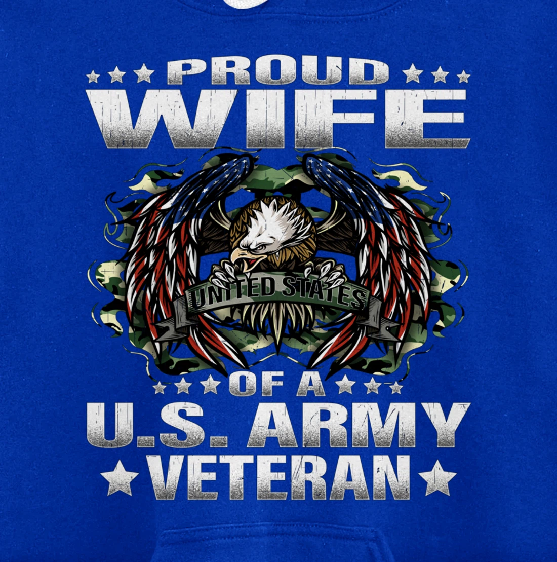 Proud Wife Of A US Army Veteran Military Vet's Spouse Pullover Hoodie