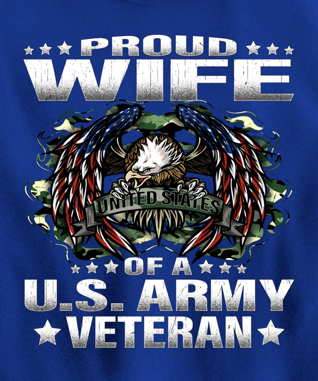 Proud Wife Of A US Army Veteran Military Vet's Spouse Pullover Hoodie