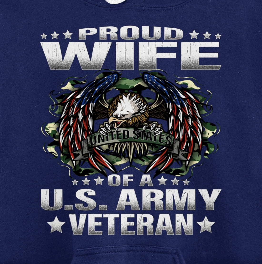 Proud Wife Of A US Army Veteran Military Vet's Spouse Pullover Hoodie