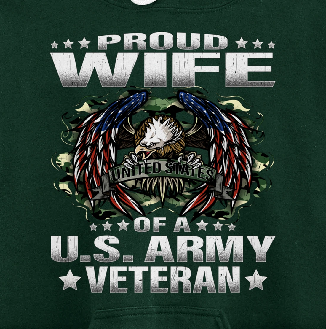 Proud Wife Of A US Army Veteran Military Vet's Spouse Pullover Hoodie