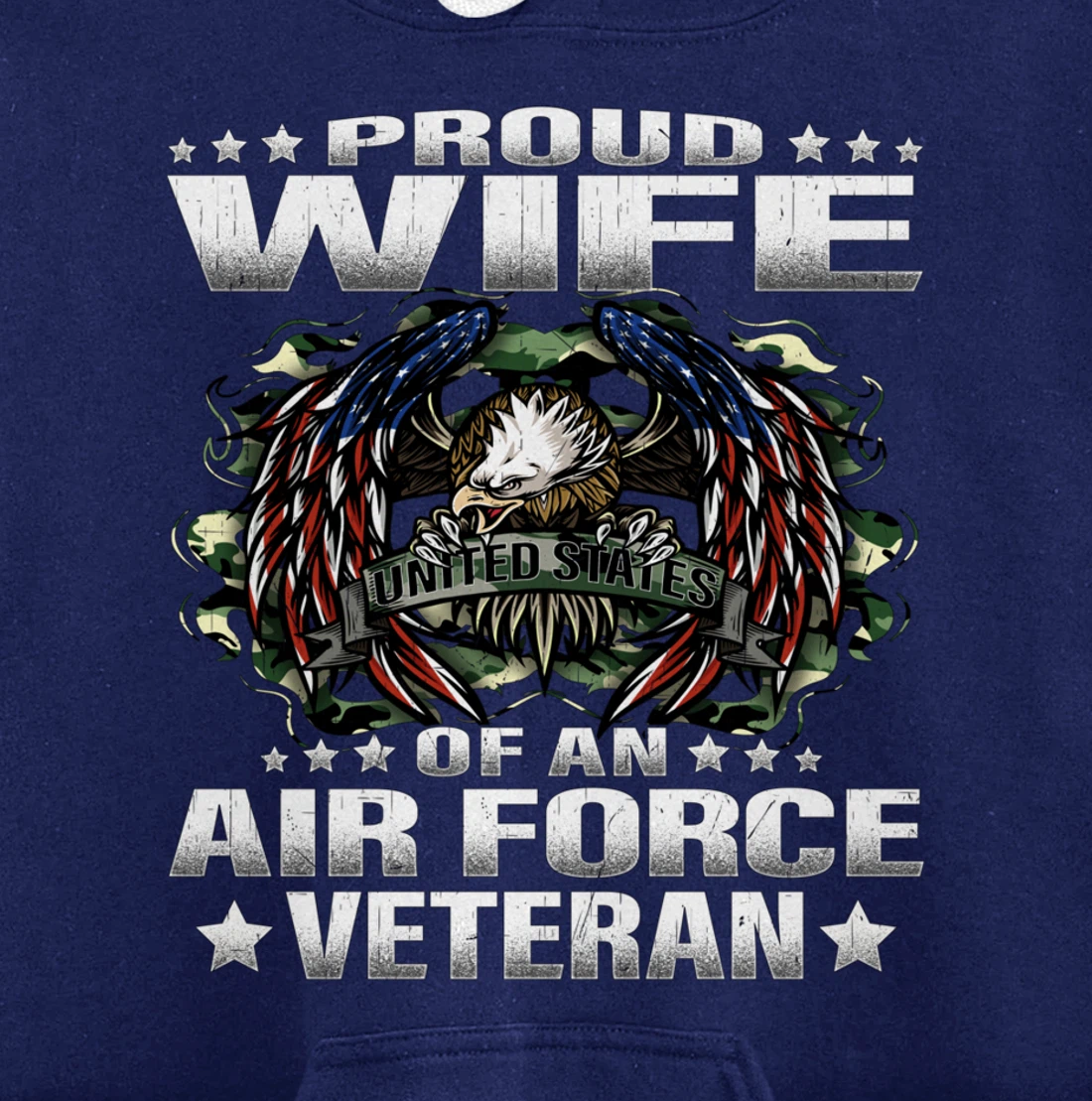 Proud Wife Of An Air Force Veteran Military Vet's Spouse Pullover Hoodie