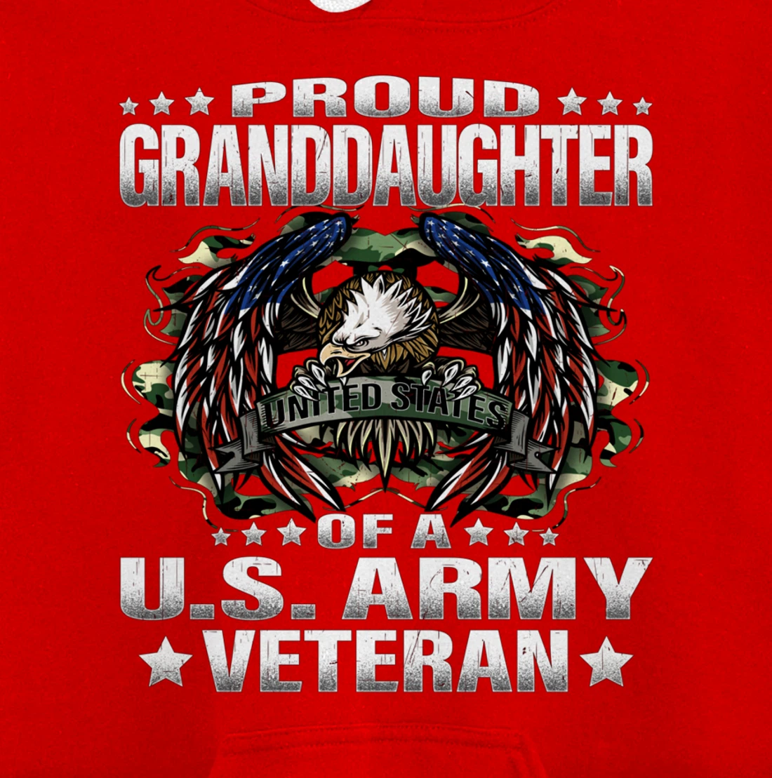 Proud Granddaughter Of A US Army Veteran Vet's Family Pullover Hoodie