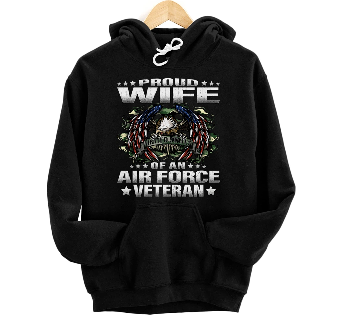 Proud Wife Of An Air Force Veteran Military Vet's Spouse Pullover Hoodie
