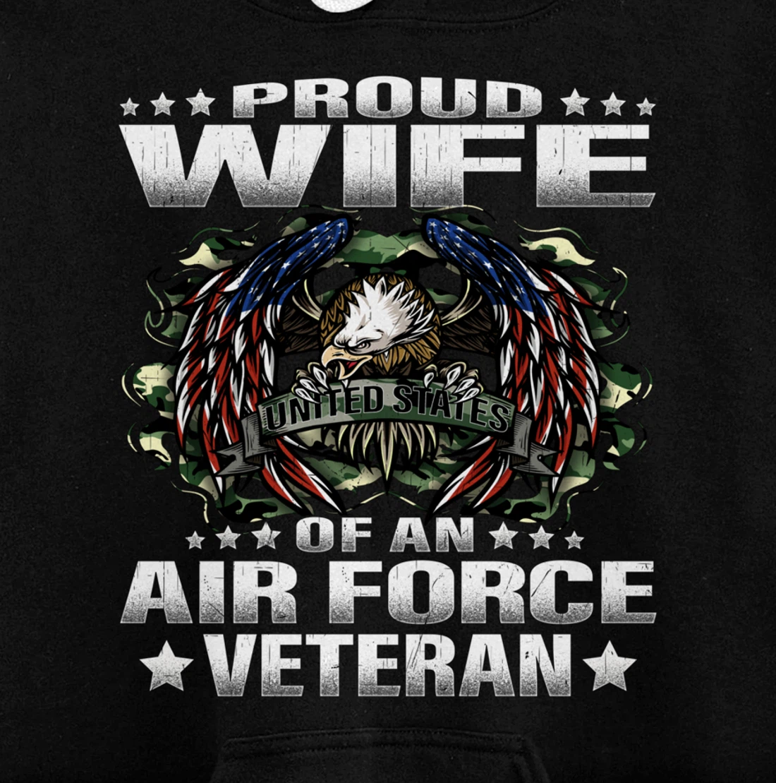Proud Wife Of An Air Force Veteran Military Vet's Spouse Pullover Hoodie