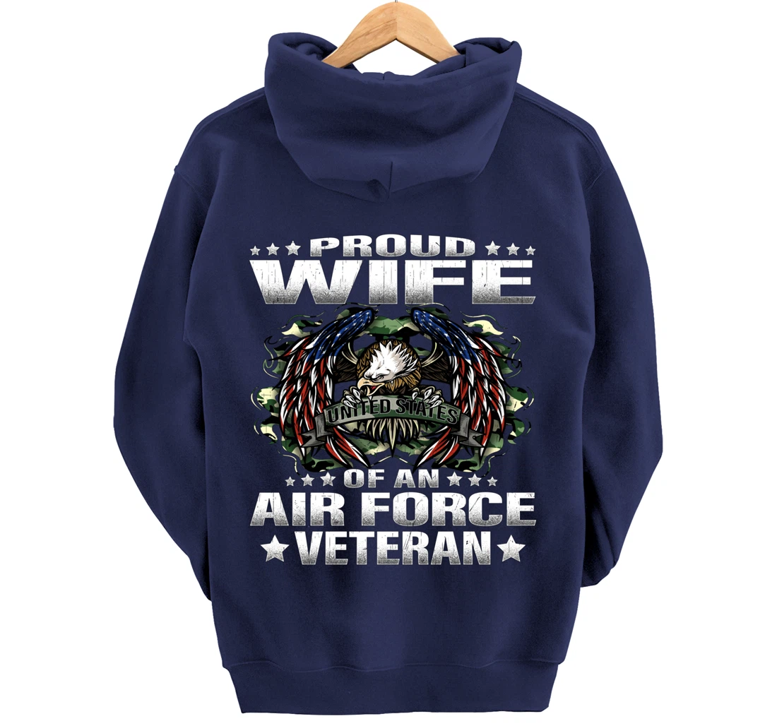 Proud Wife Of An Air Force Veteran Military Vet's Spouse Pullover Hoodie