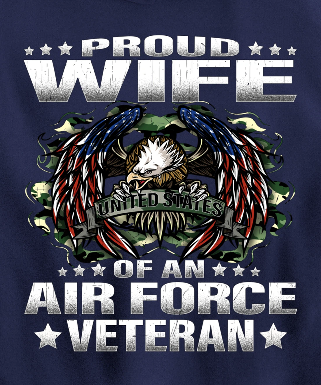 Proud Wife Of An Air Force Veteran Military Vet's Spouse Pullover Hoodie