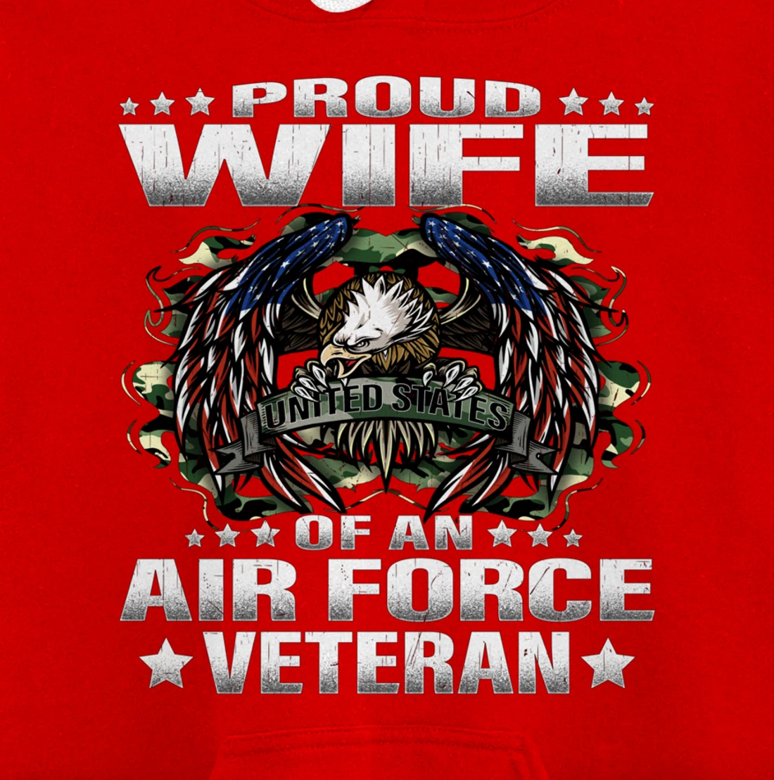 Proud Wife Of An Air Force Veteran Military Vet's Spouse Pullover Hoodie