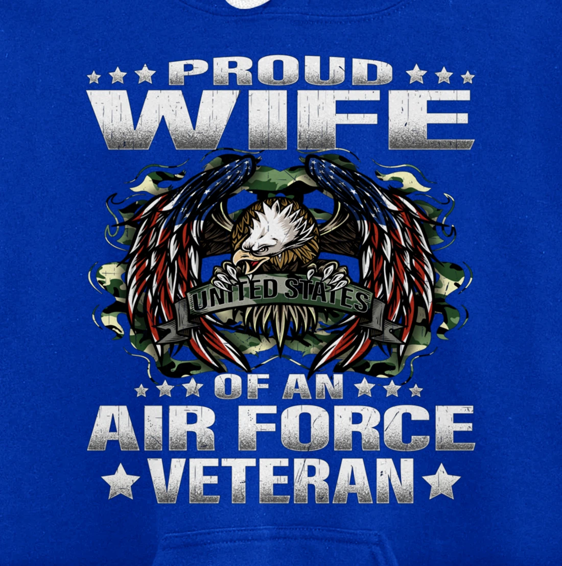 Proud Wife Of An Air Force Veteran Military Vet's Spouse Pullover Hoodie