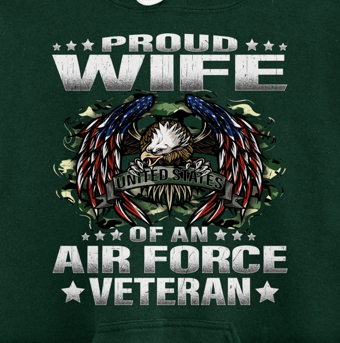 Proud Wife Of An Air Force Veteran Military Vet's Spouse Pullover Hoodie