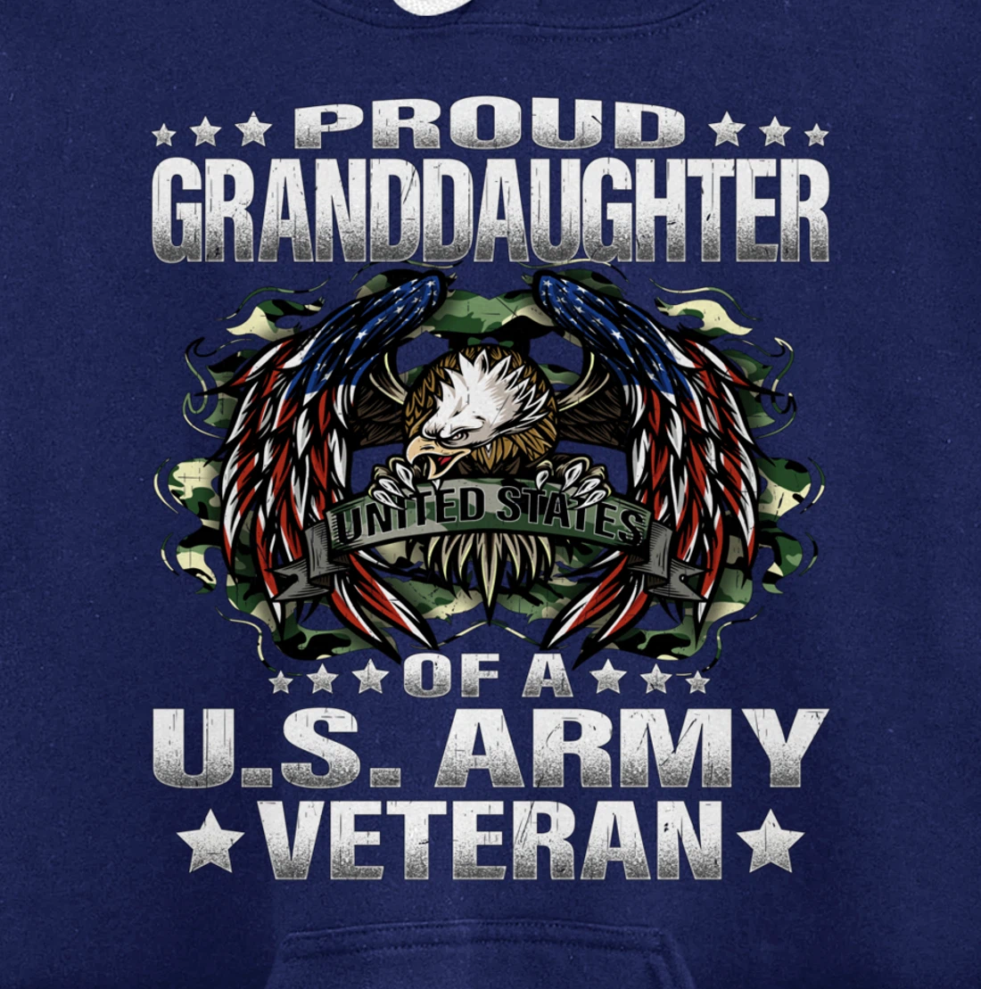 Proud Granddaughter Of A US Army Veteran Vet's Family Pullover Hoodie
