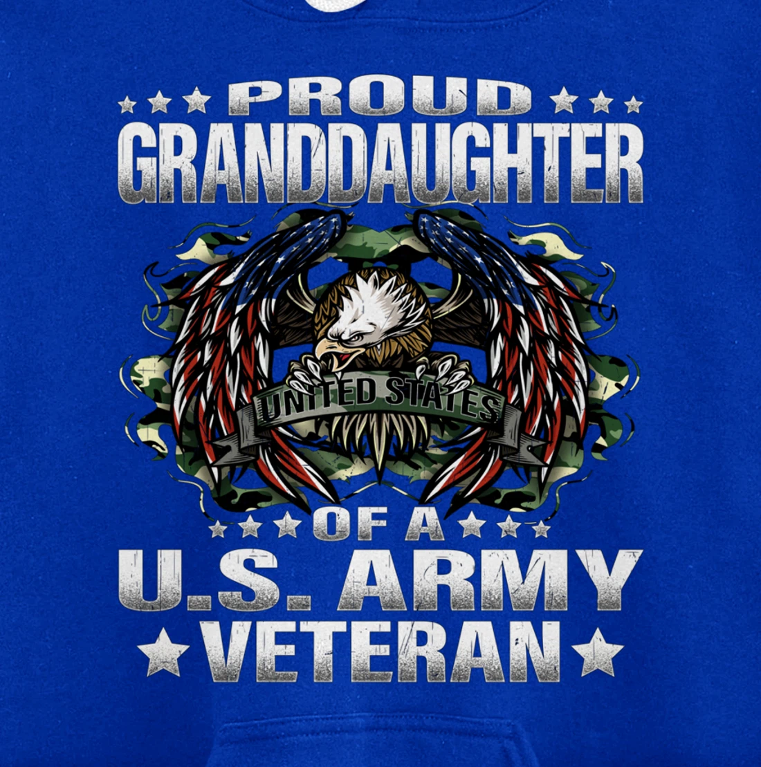 Proud Granddaughter Of A US Army Veteran Vet's Family Pullover Hoodie