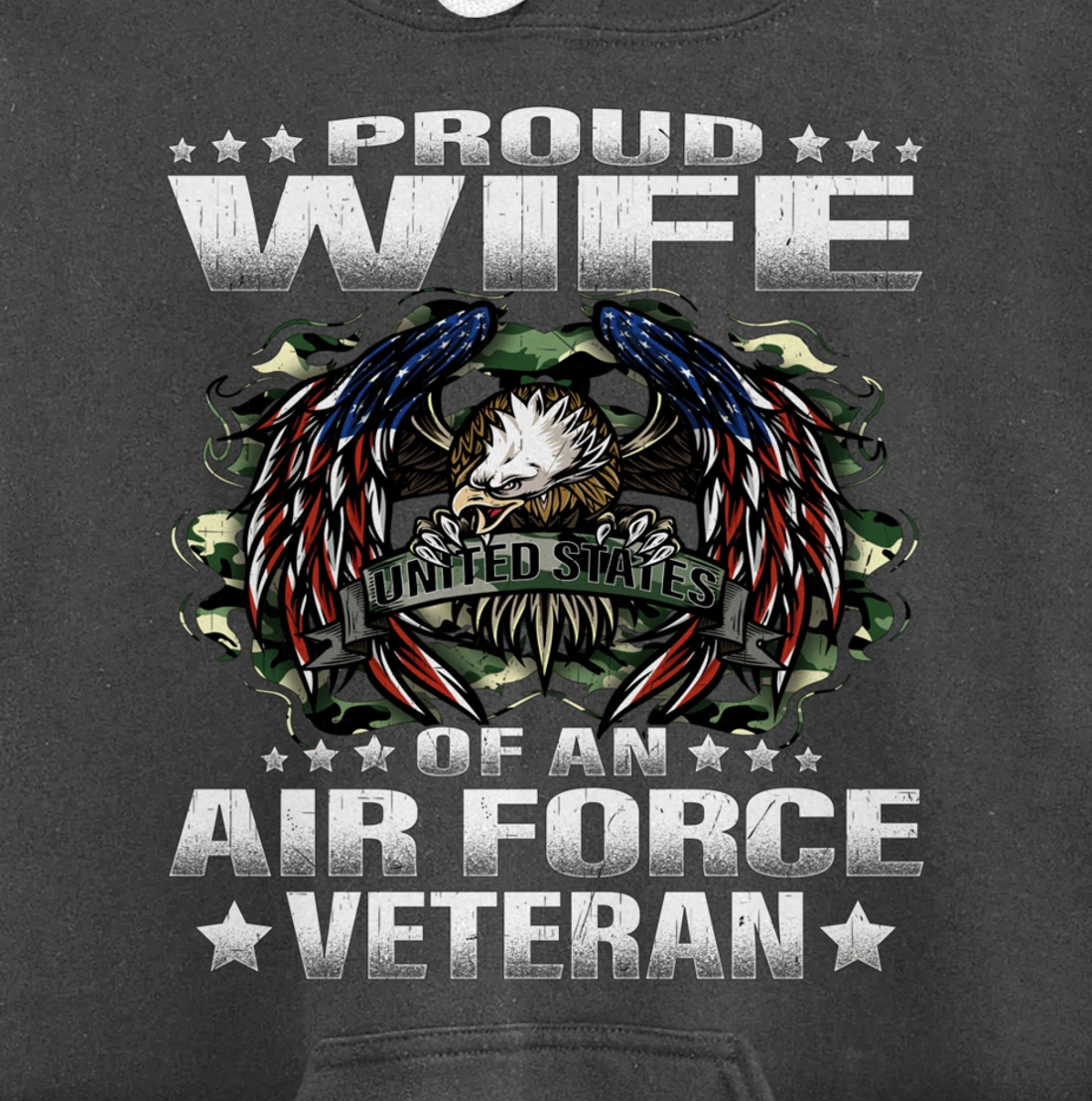 Proud Wife Of An Air Force Veteran Military Vet's Spouse Pullover Hoodie