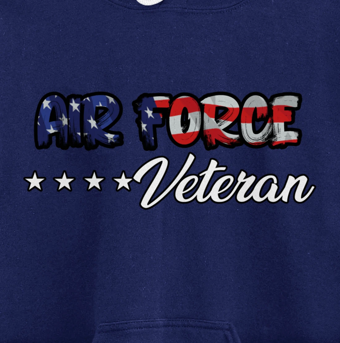 US Flag Bold Air Force Veteran Pullover Hoodie