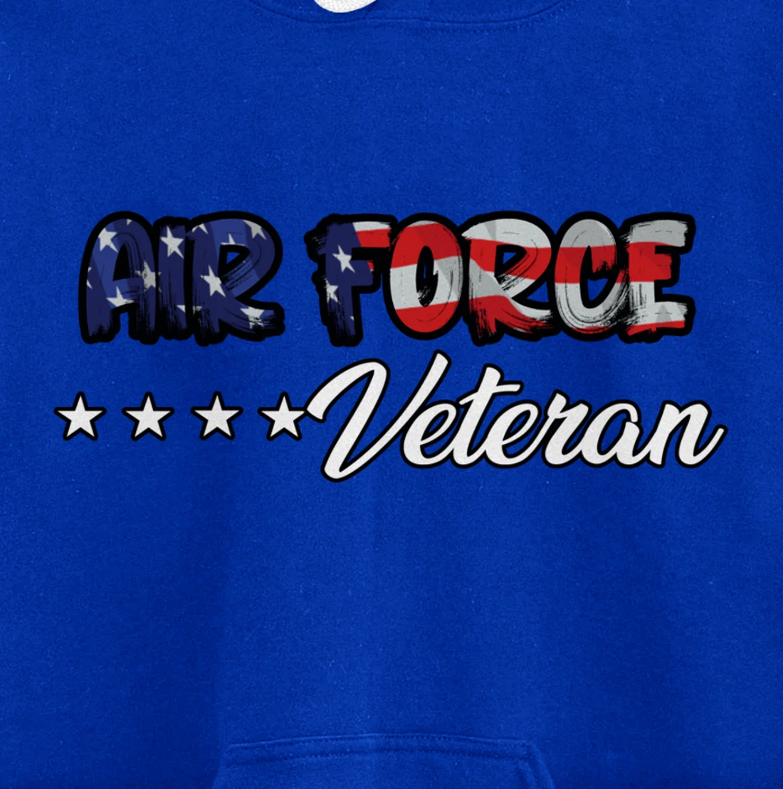 US Flag Bold Air Force Veteran Pullover Hoodie