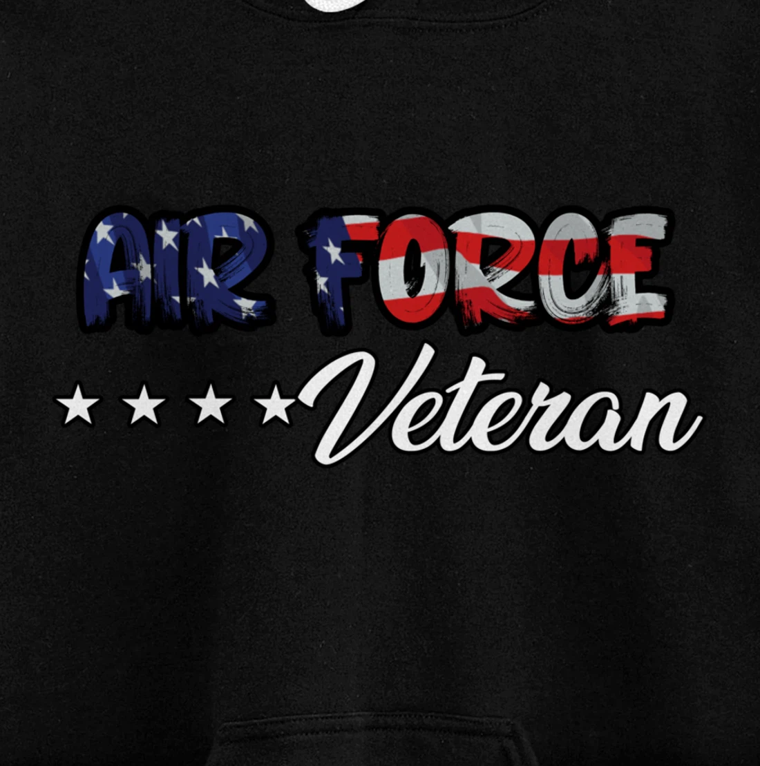 US Flag Bold Air Force Veteran Pullover Hoodie