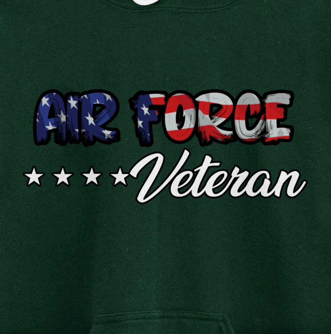 US Flag Bold Air Force Veteran Pullover Hoodie