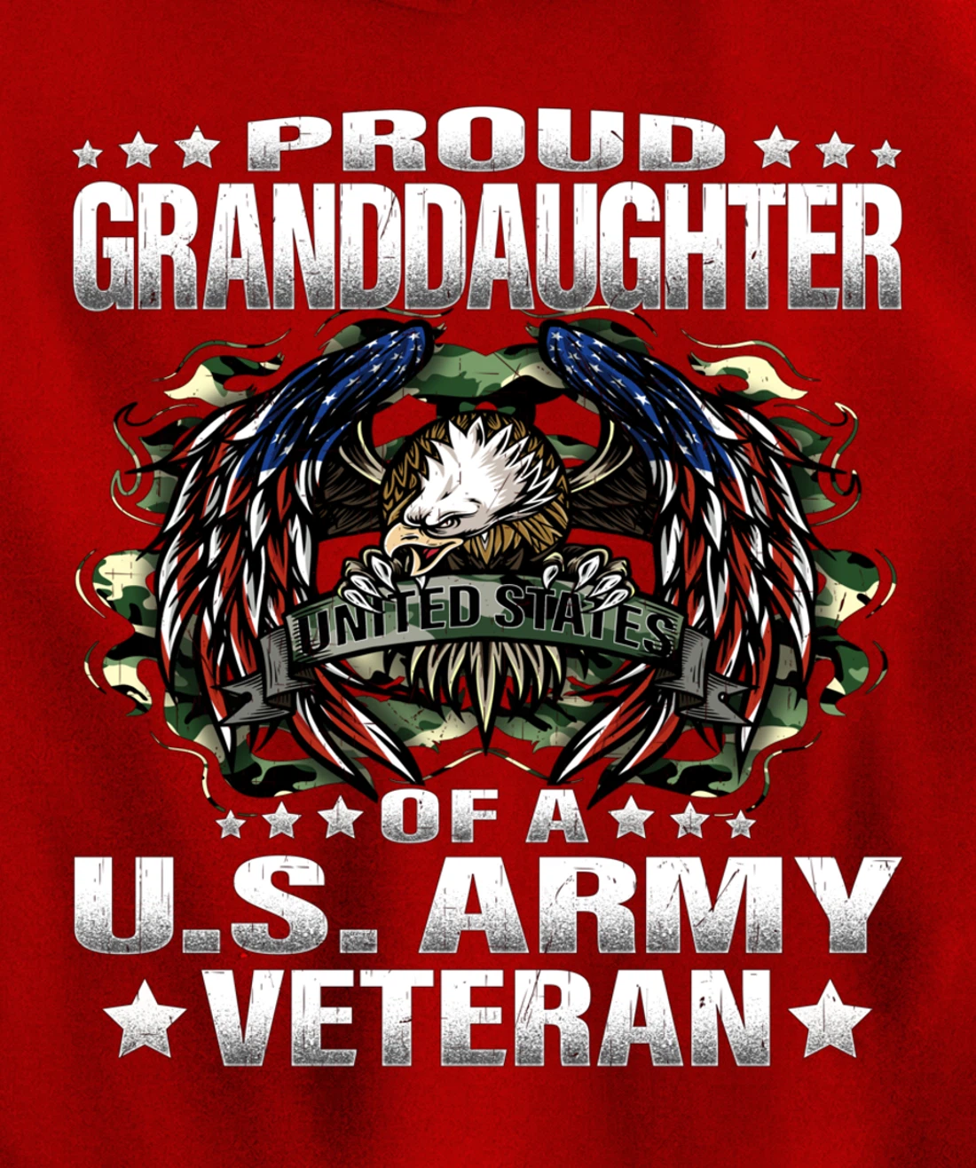 Proud Granddaughter Of A US Army Veteran Vet's Family Pullover Hoodie