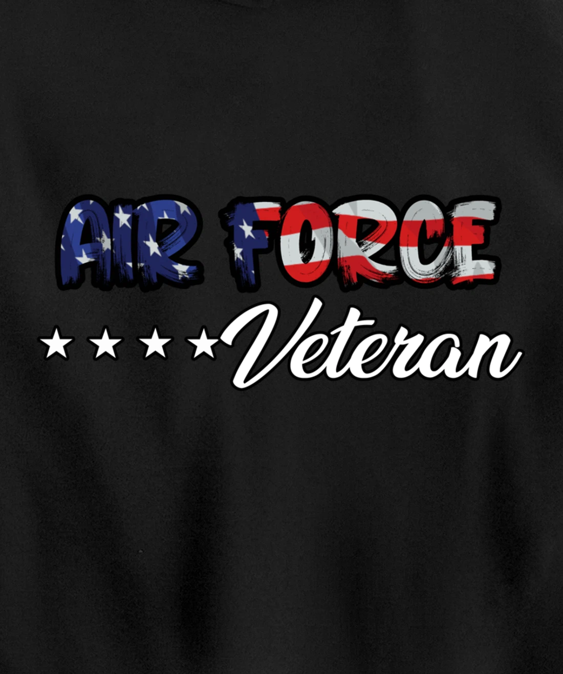 US Flag Bold Air Force Veteran Pullover Hoodie