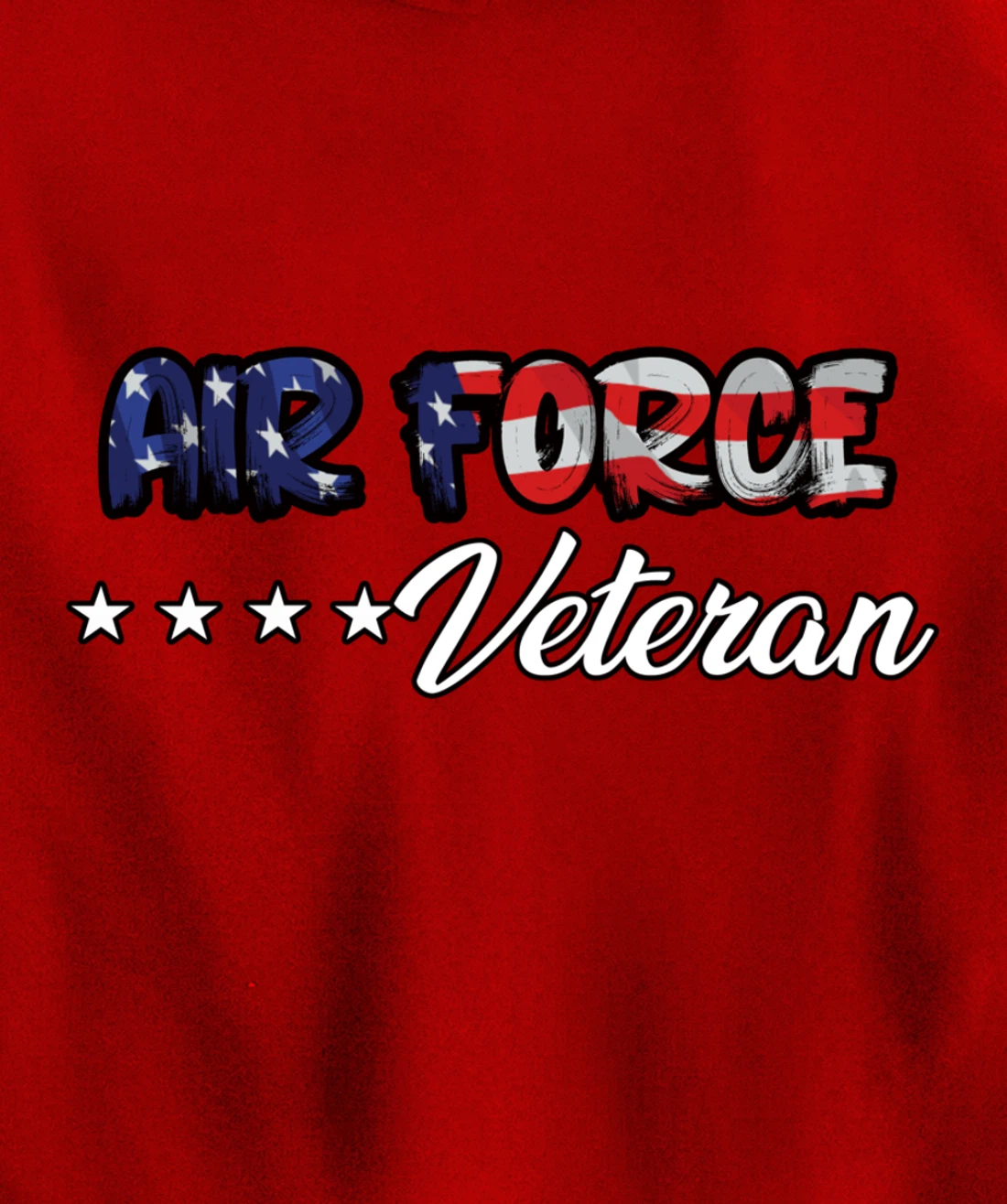 US Flag Bold Air Force Veteran Pullover Hoodie