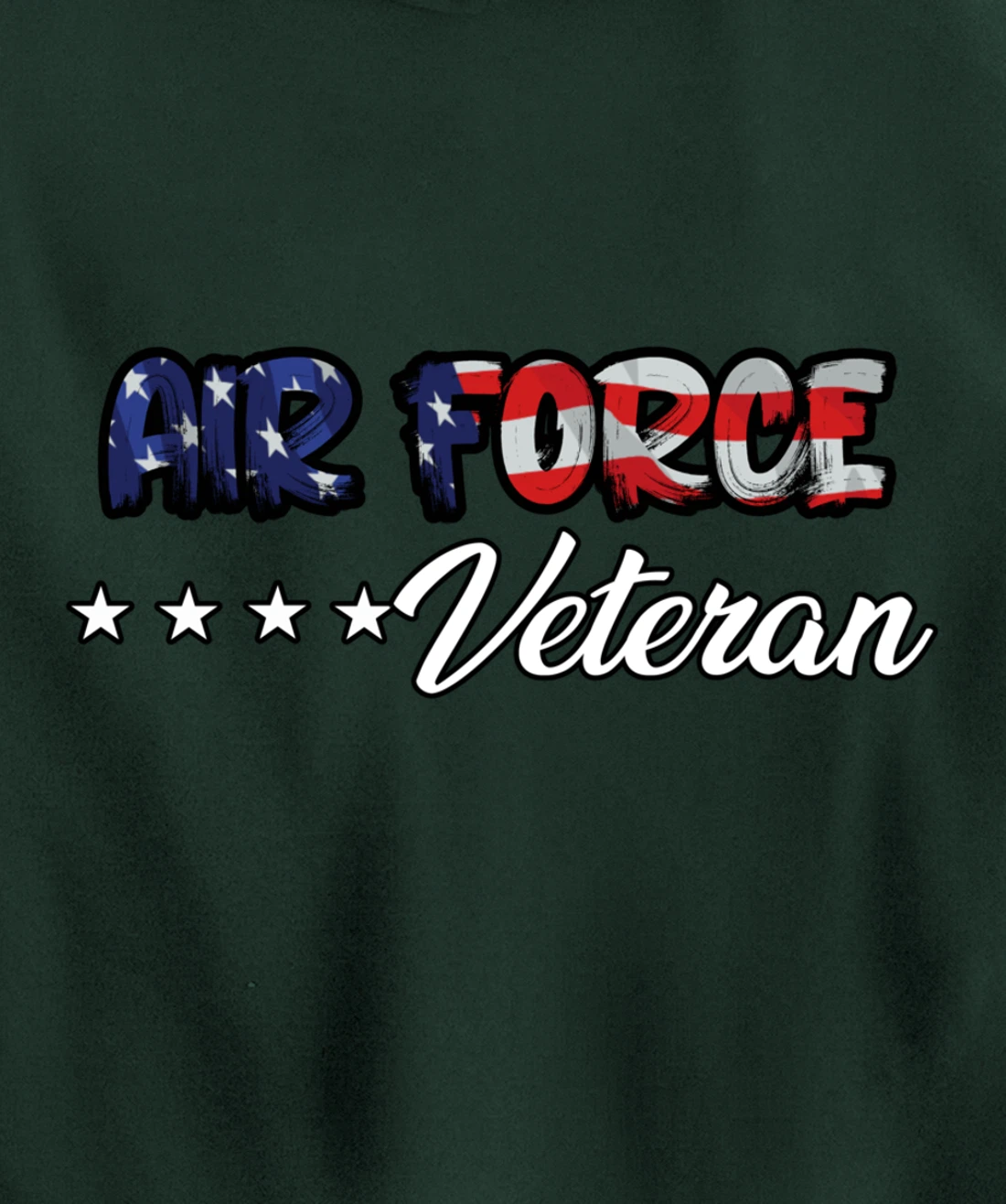 US Flag Bold Air Force Veteran Pullover Hoodie