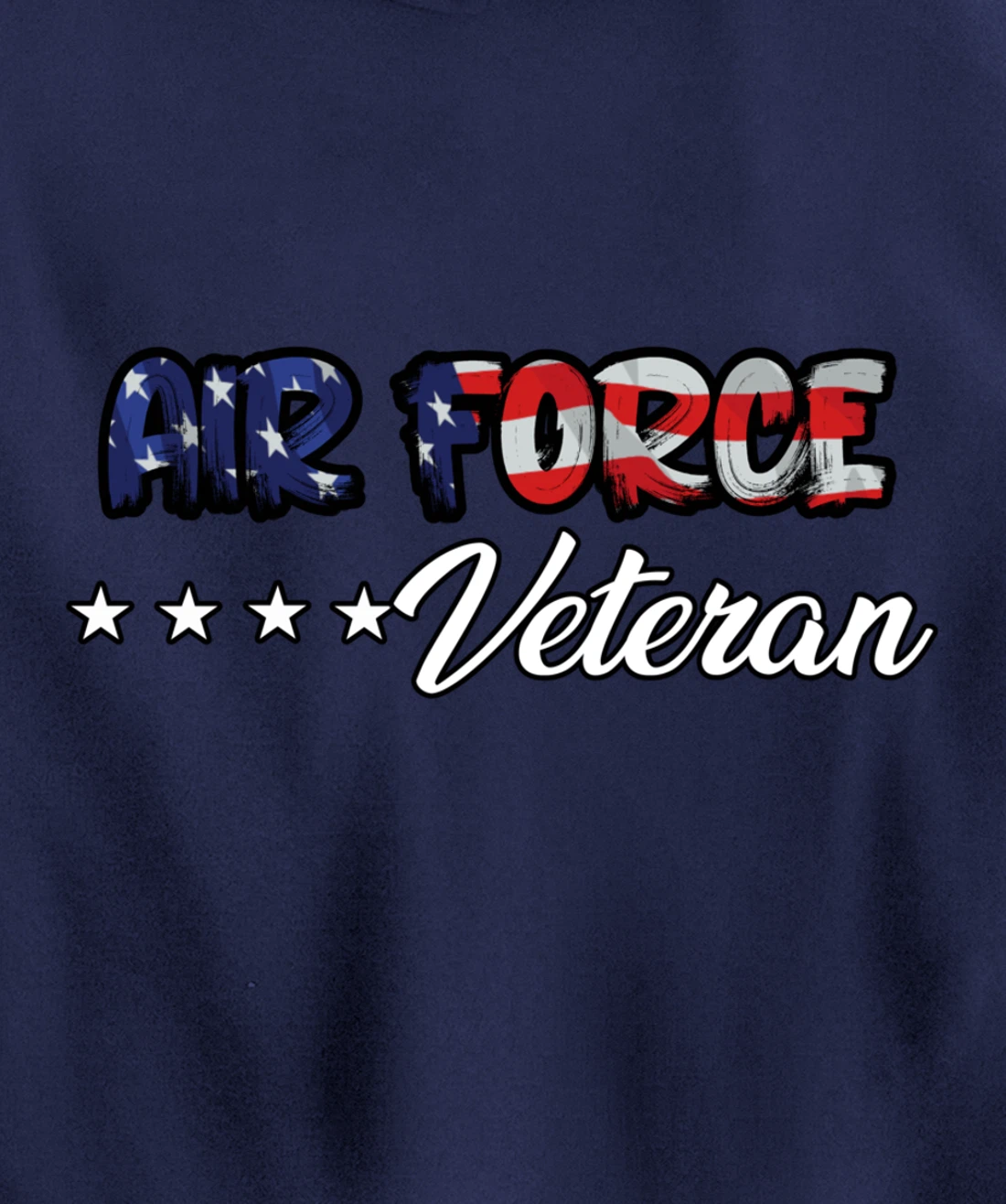 US Flag Bold Air Force Veteran Pullover Hoodie