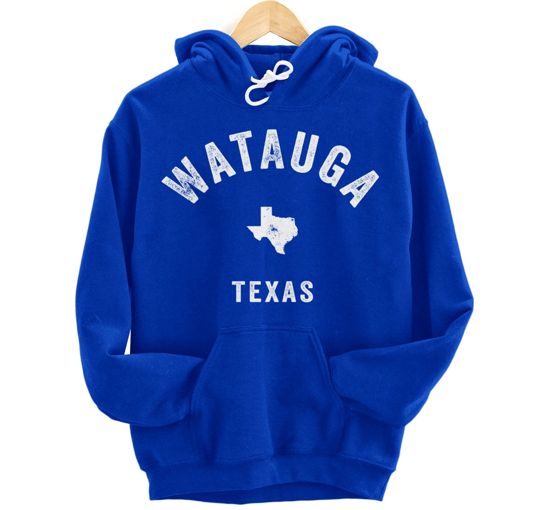 Watauga Texas TX Vintage 70s Athletic Sports Design Pullover Hoodie