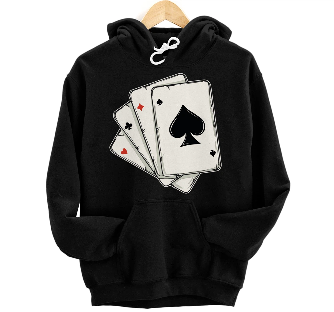 Blackjack Poker Texas Hold'em Gambling Cards Player Pullover Hoodie