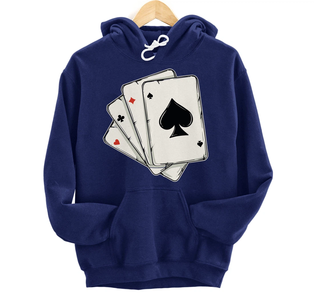 Blackjack Poker Texas Hold'em Gambling Cards Player Pullover Hoodie
